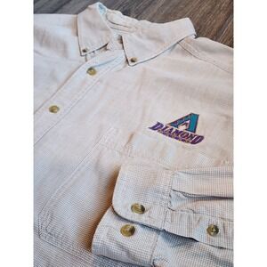 Vintage Lee Sport Arizona Diamondbacks Button Down Shirt Mens XL Tan MLB Cotton
